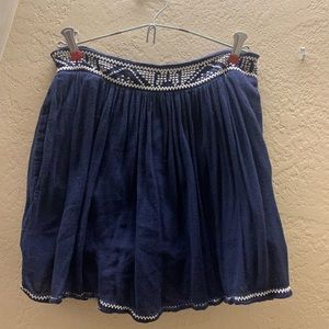 Stitched navy skirt